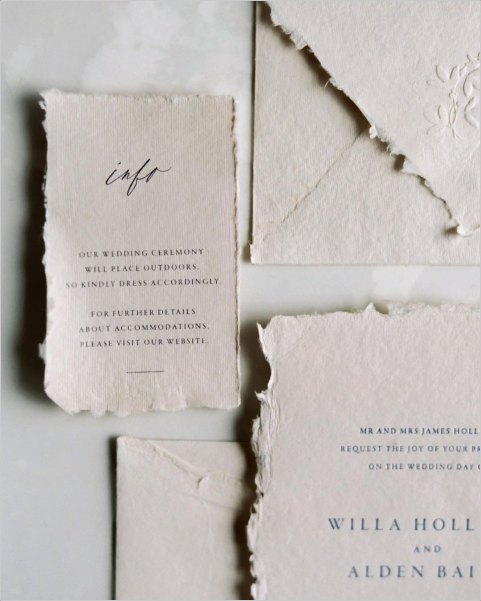 Deckle Edge Paper Wedding Invitations