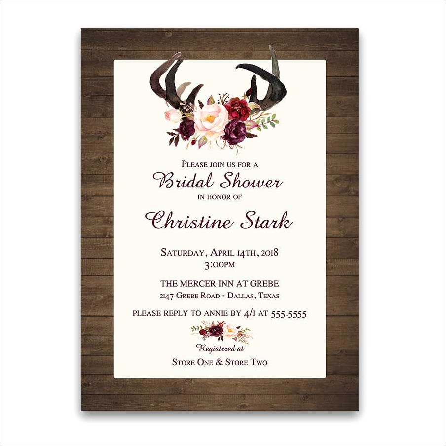 Deer Antler Wedding Invitations