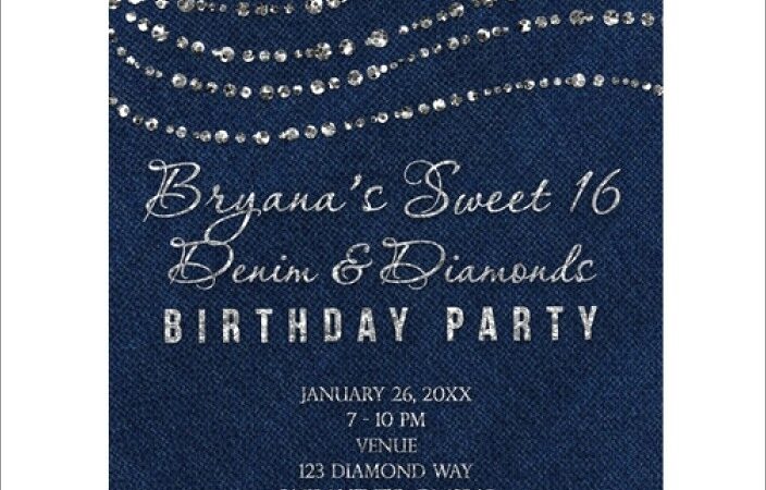 Denim And Diamonds Invitation Templates Free