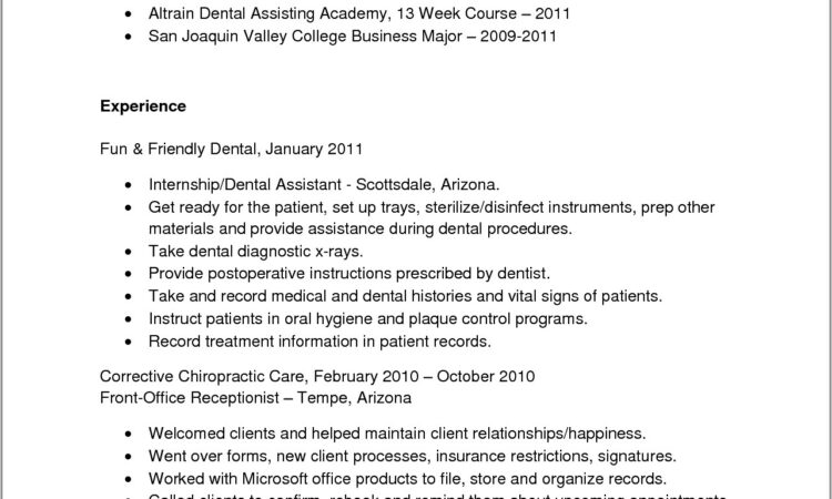 Dental Assistant Resume Examples With Experience