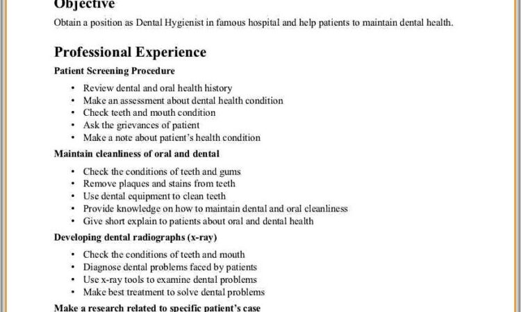 Dental Assistant Resume Objective Examples