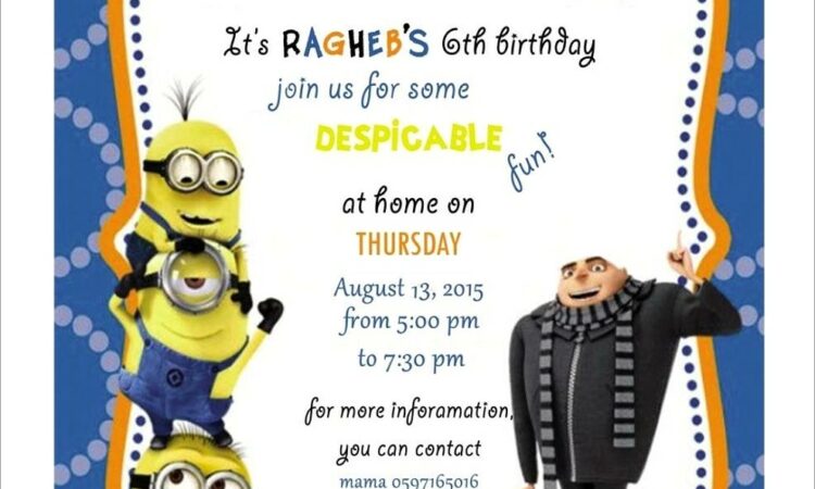 Despicable Me Birthday Invitations