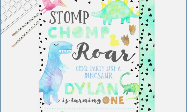 Dinosaur 1st Birthday Invitations