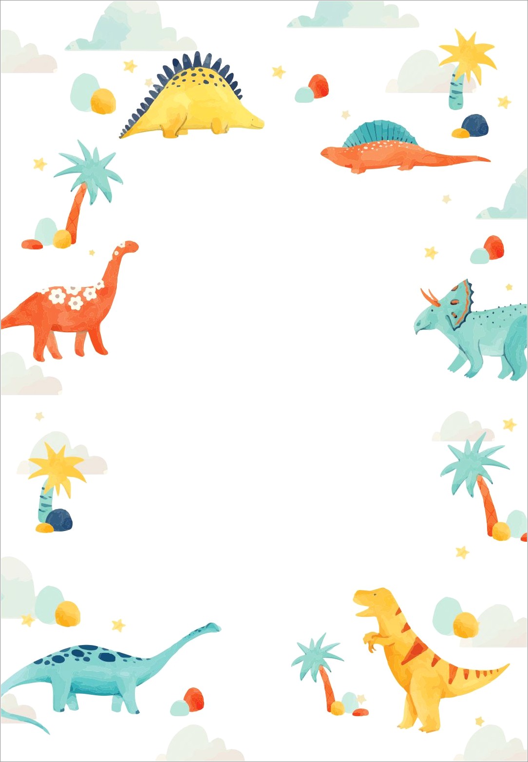 Dinosaur Birthday Invitation Template Free