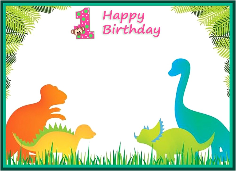 Dinosaur First Birthday Invitations