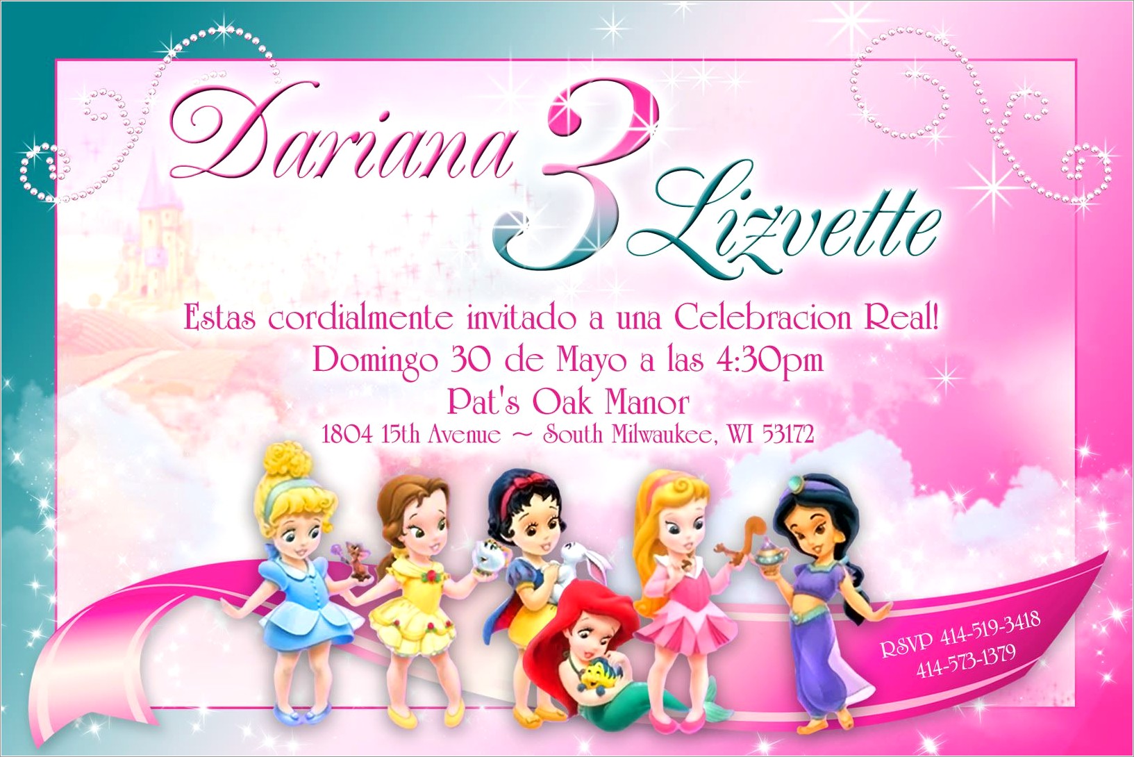 Disney Baby Princess Invitations