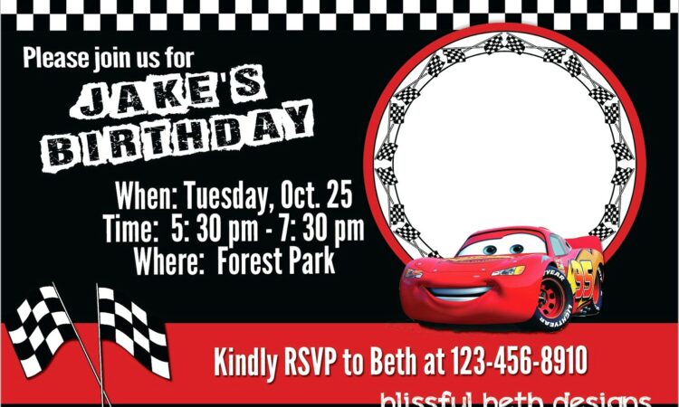 Disney Cars Birthday Invitations