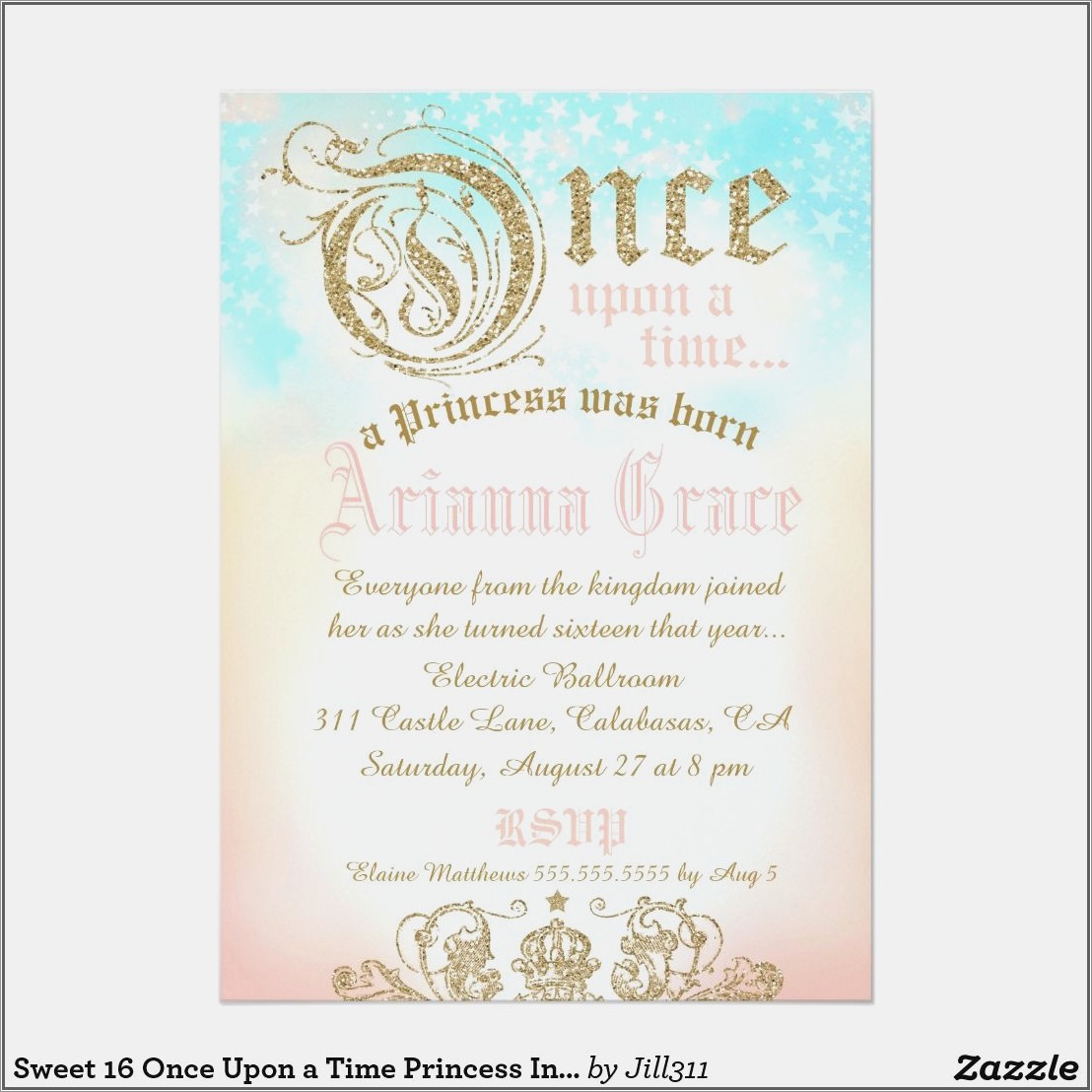 Disney Princess Invitation Card For Birthday Blank