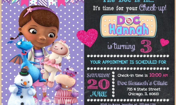 Doc Mcstuffins Birthday Invitations Printable