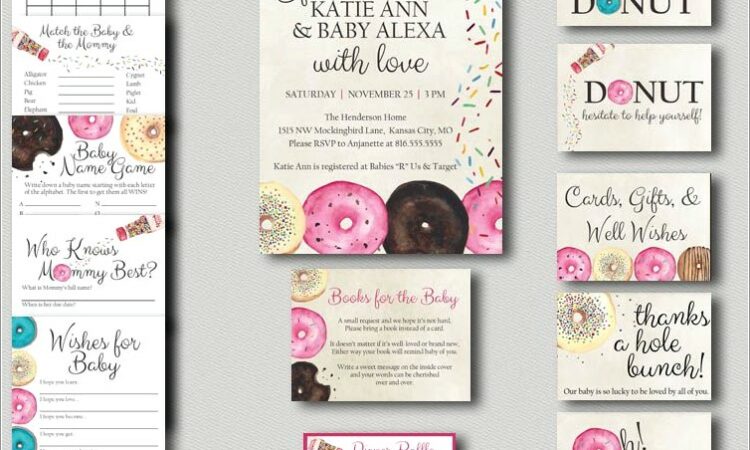 Donut Baby Sprinkle Invitations