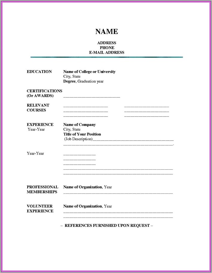 Download Blank Resume Template