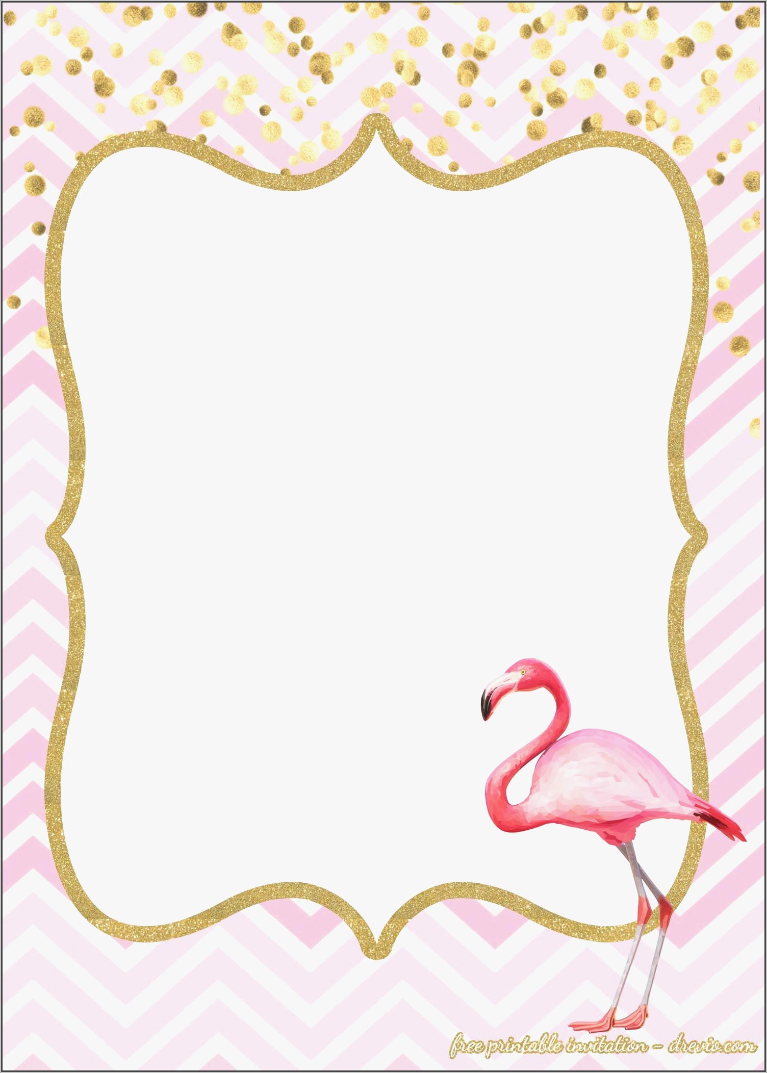 Downloadable Flamingo Invitation Template