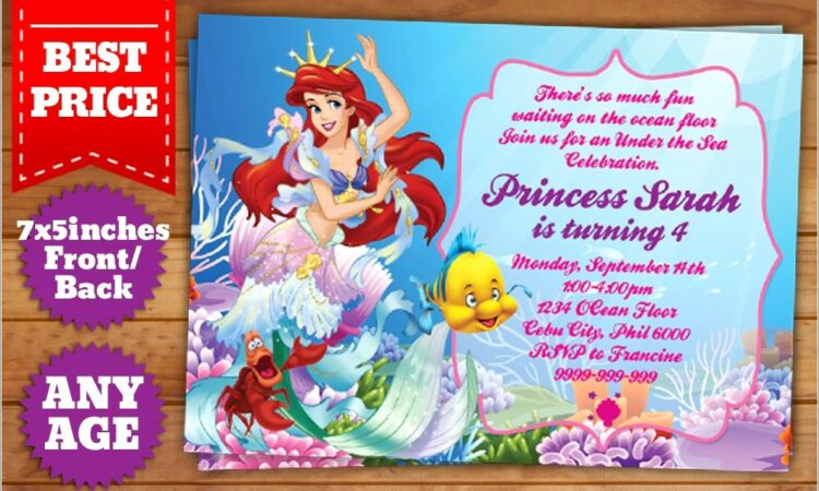 Downloadable Little Mermaid Invitation Template