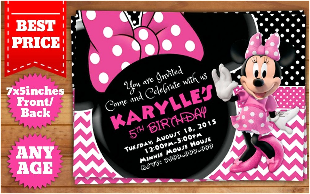 Downloadable Minnie Mouse Invitation Template