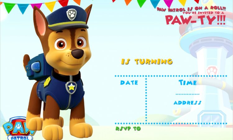 Downloadable Paw Patrol Invitation Template