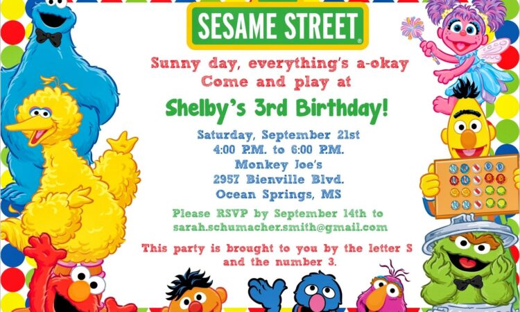 Downloadable Sesame Street Invitation Template