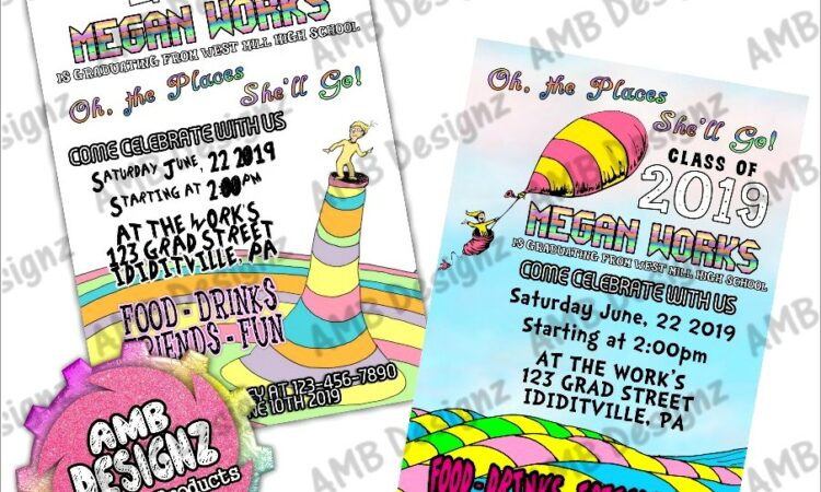 Dr Seuss Graduation Invitations