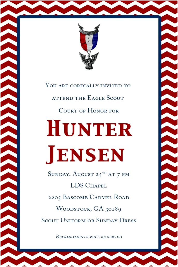 Eagle Scout Court Of Honor Invitations