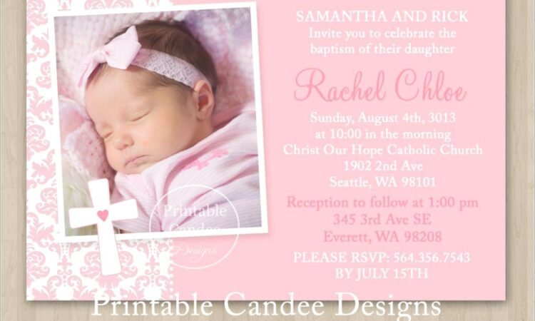 Editable Baptism Invitation Blank Templates For Girl