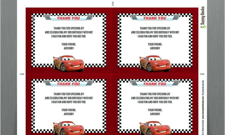 Editable Disney Cars Birthday Invitation Template Free