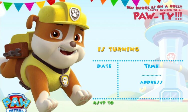 Editable Downloadable Paw Patrol Invitations