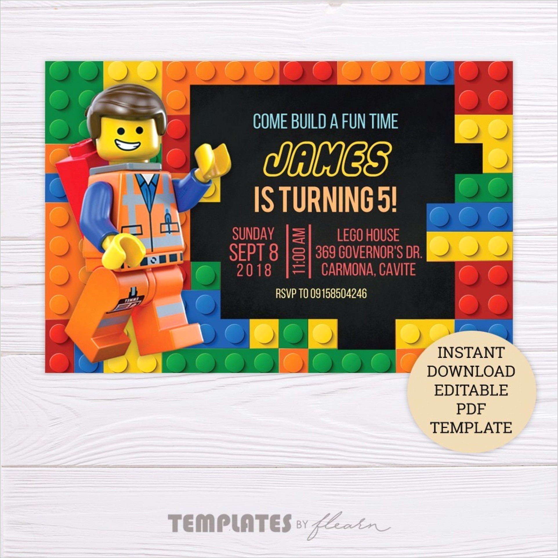 Editable Free Lego Invitations