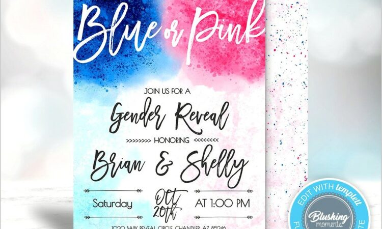 Editable Gender Reveal Invitation Template