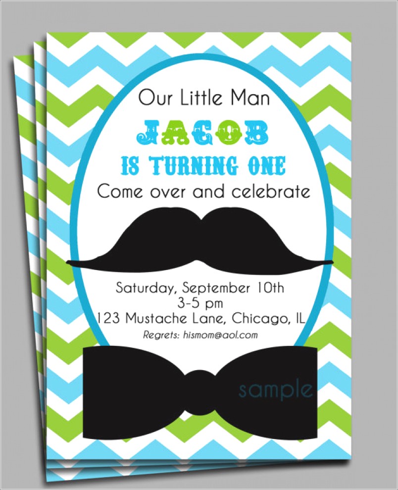 Editable Little Man Birthday Invitation Template Free