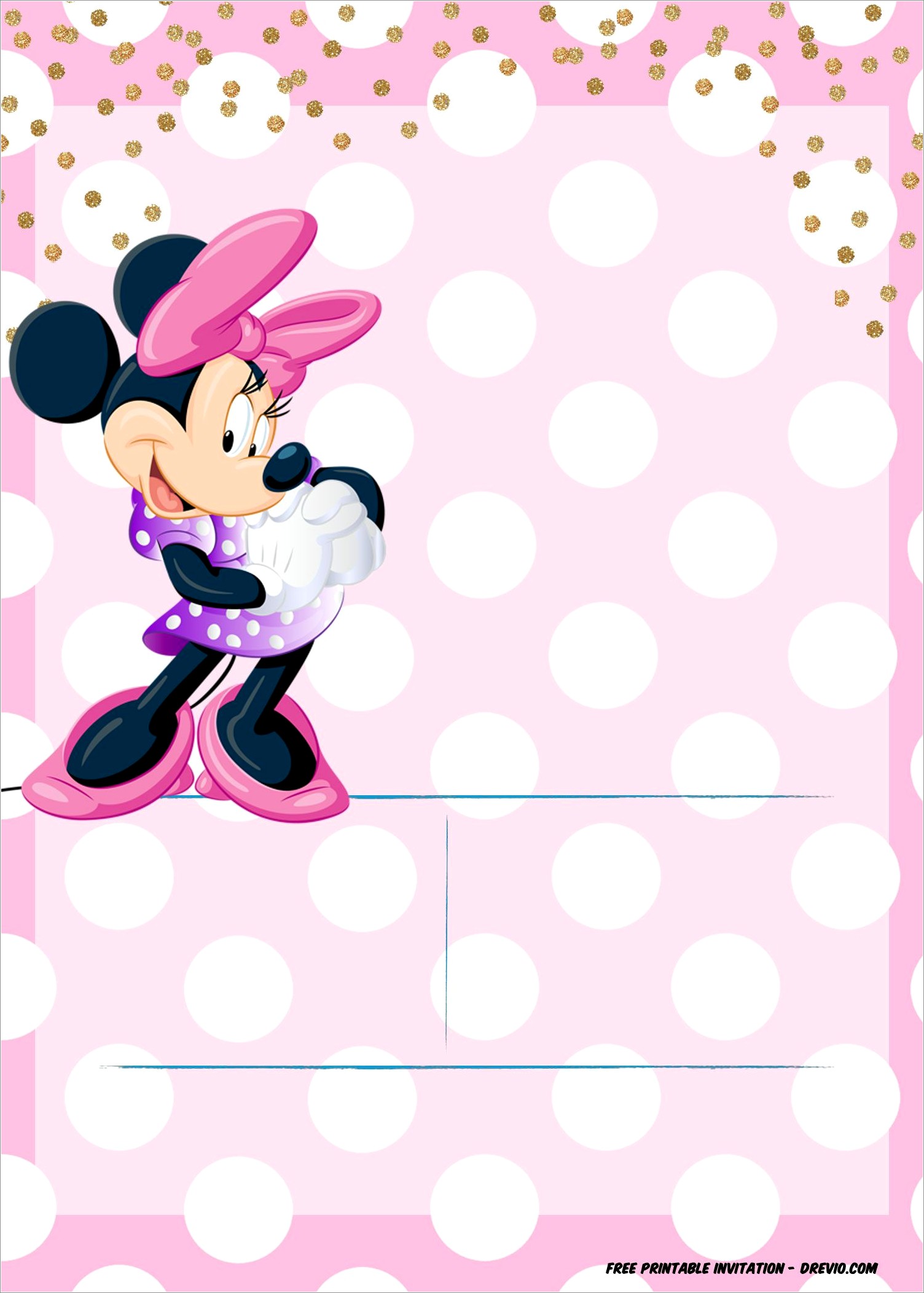 Editable Minnie Mouse Invitation Template