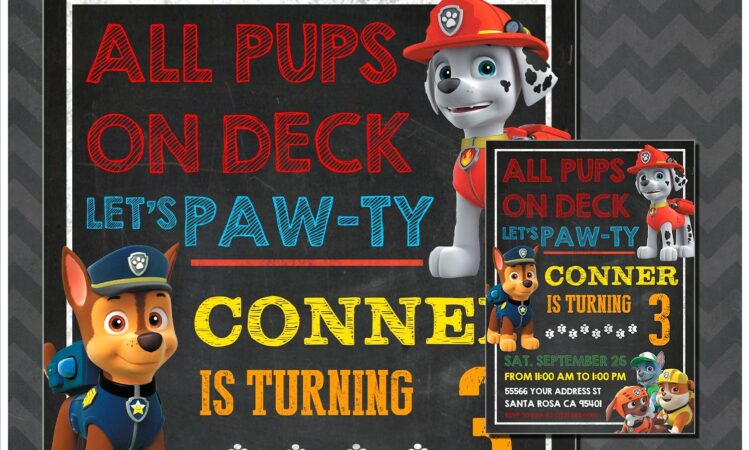 Editable Paw Patrol Invitations Free