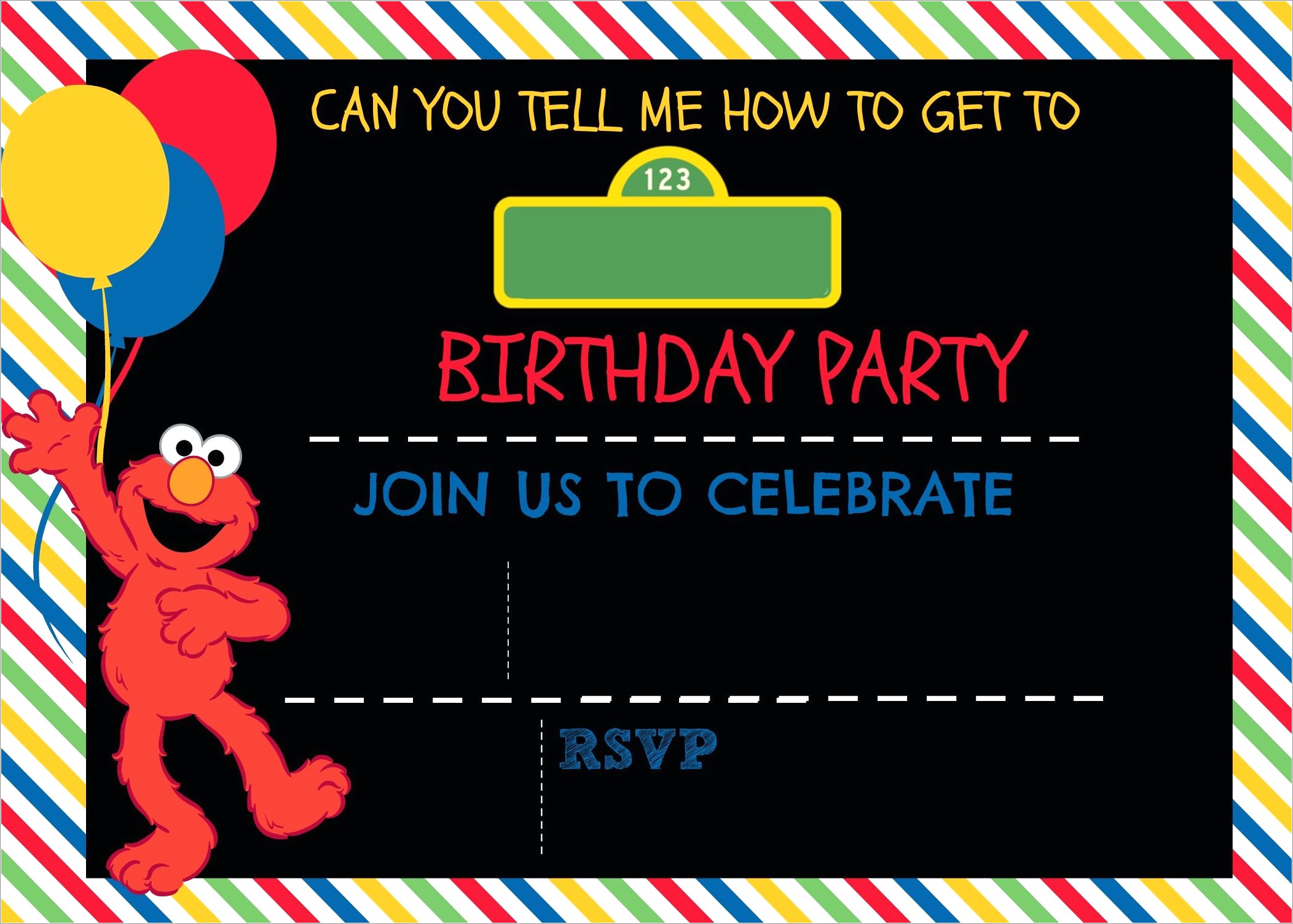 Editable Sesame Street Invitation Template Invitations : Restiumani