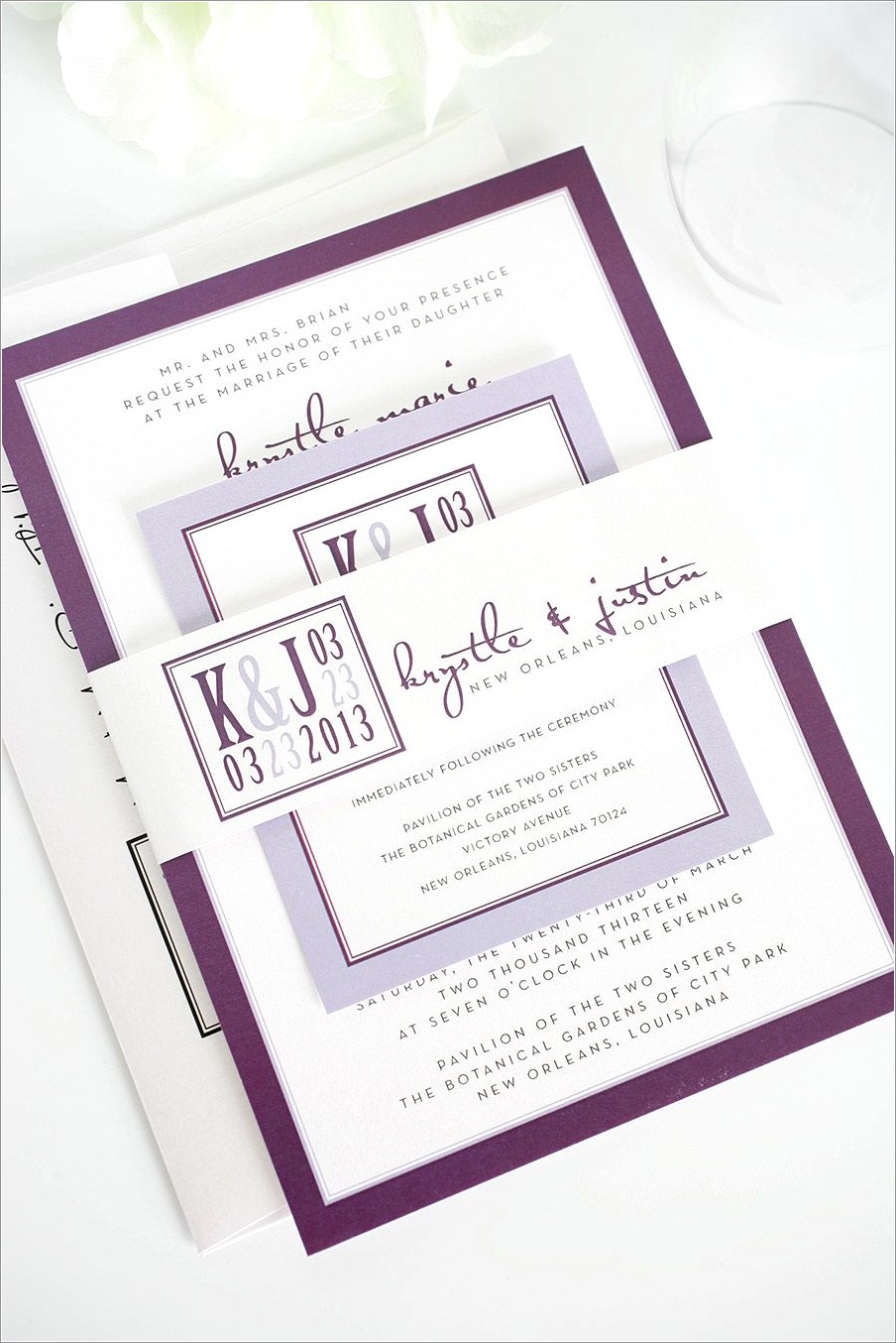 Eggplant Purple Wedding Invitations