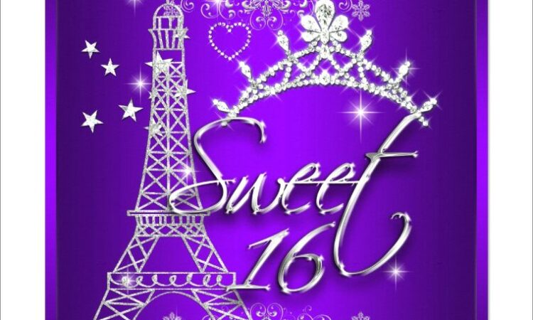 Eiffel Tower Sweet 16 Invitations