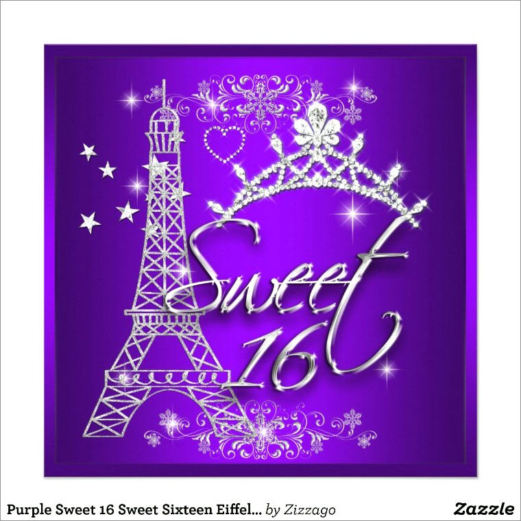 Eiffel Tower Sweet 16 Invitations