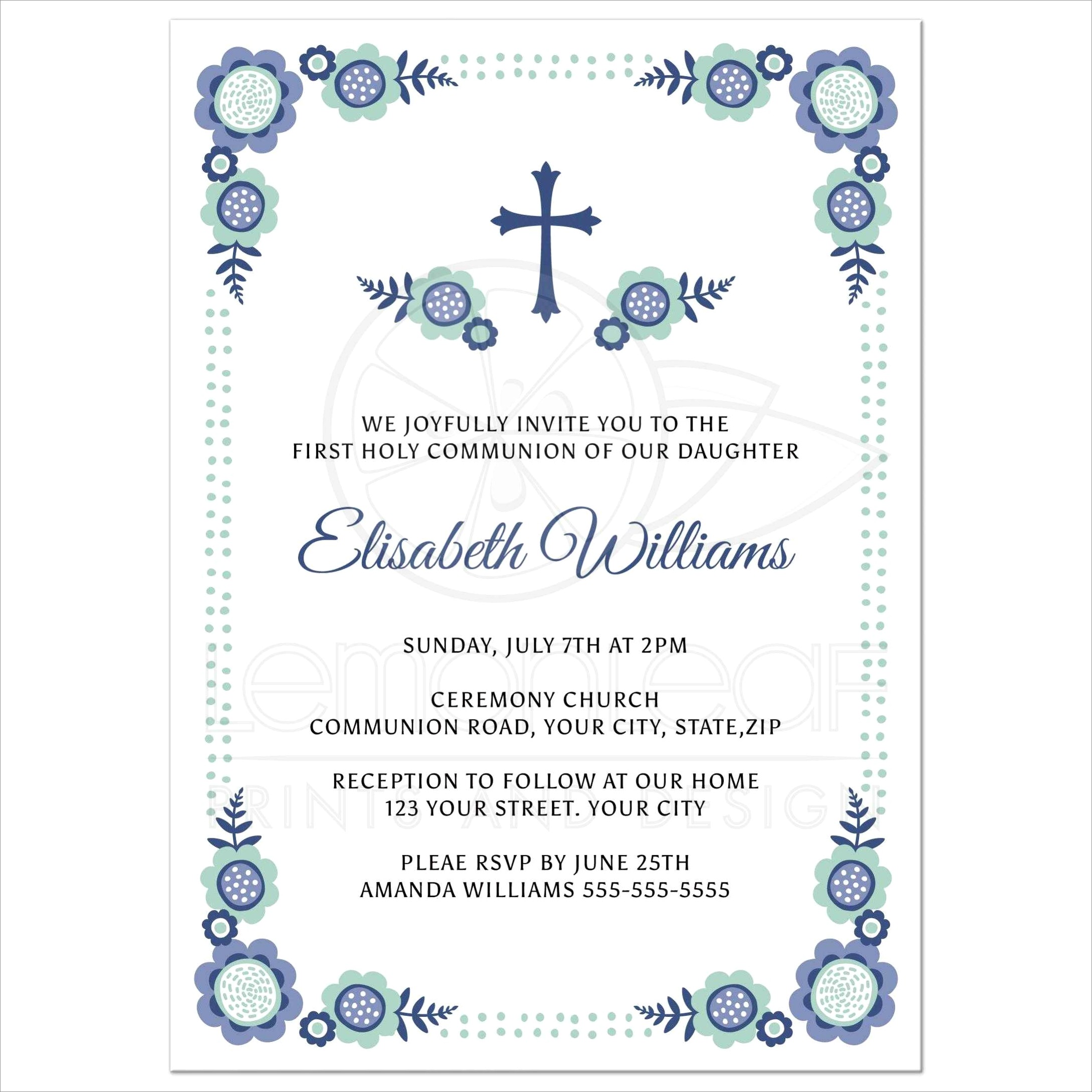 Electronic First Communion Invitations