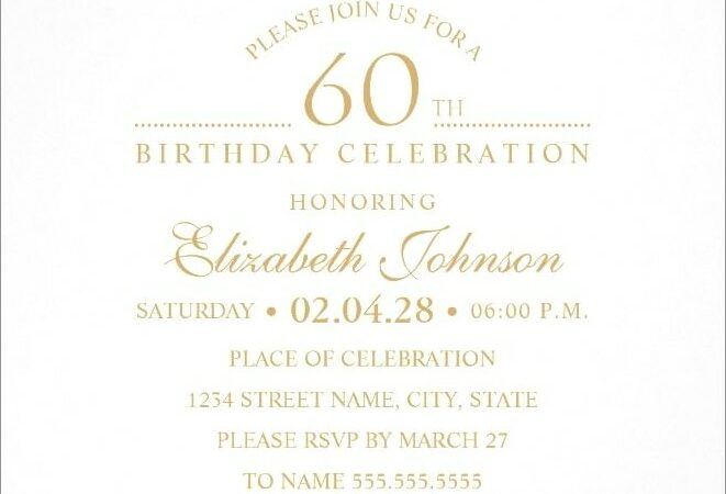 Elegant 60th Birthday Invitations