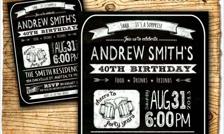 Elegant Birthday Invitation For Men