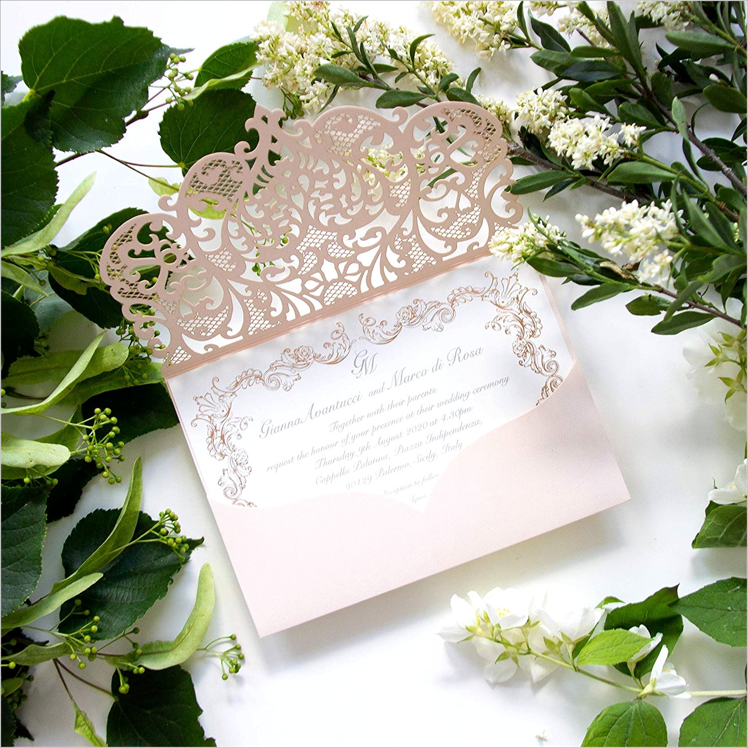 Elegant Floral Wedding Invitations