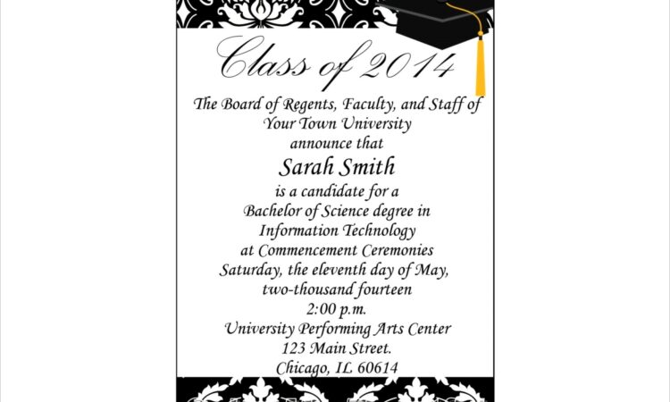 Elegant Graduation Invitations Templates