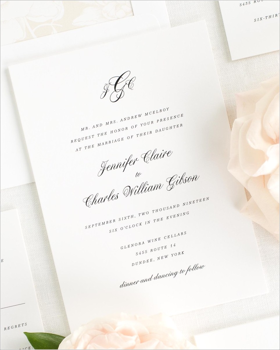 Elegant Monogram Wedding Invitations