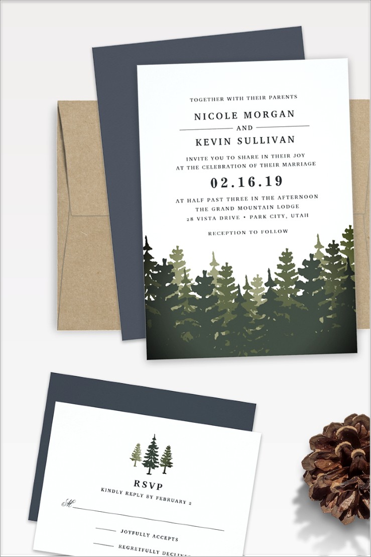 Elegant Mountain Wedding Invitations