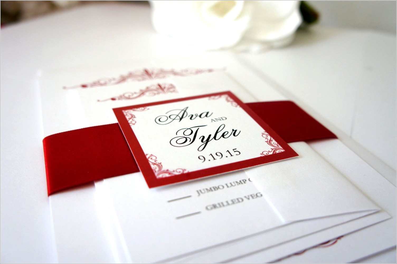 Elegant Red Wedding Invitations