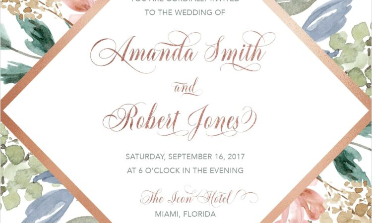 Elegant Rose Gold Wedding Invitations