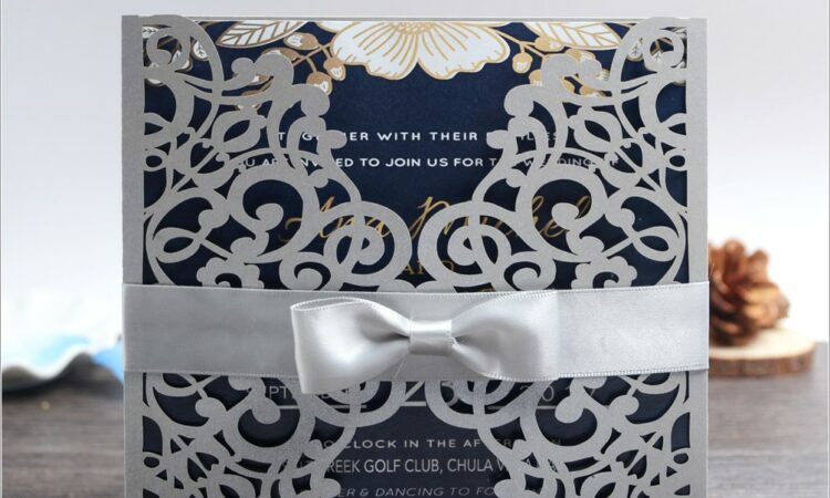 Elegant Royal Blue Wedding Invitations