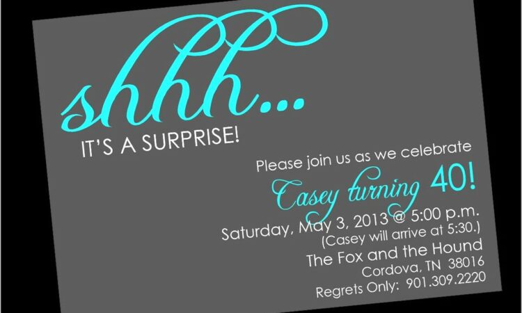 Elegant Surprise Birthday Invitations