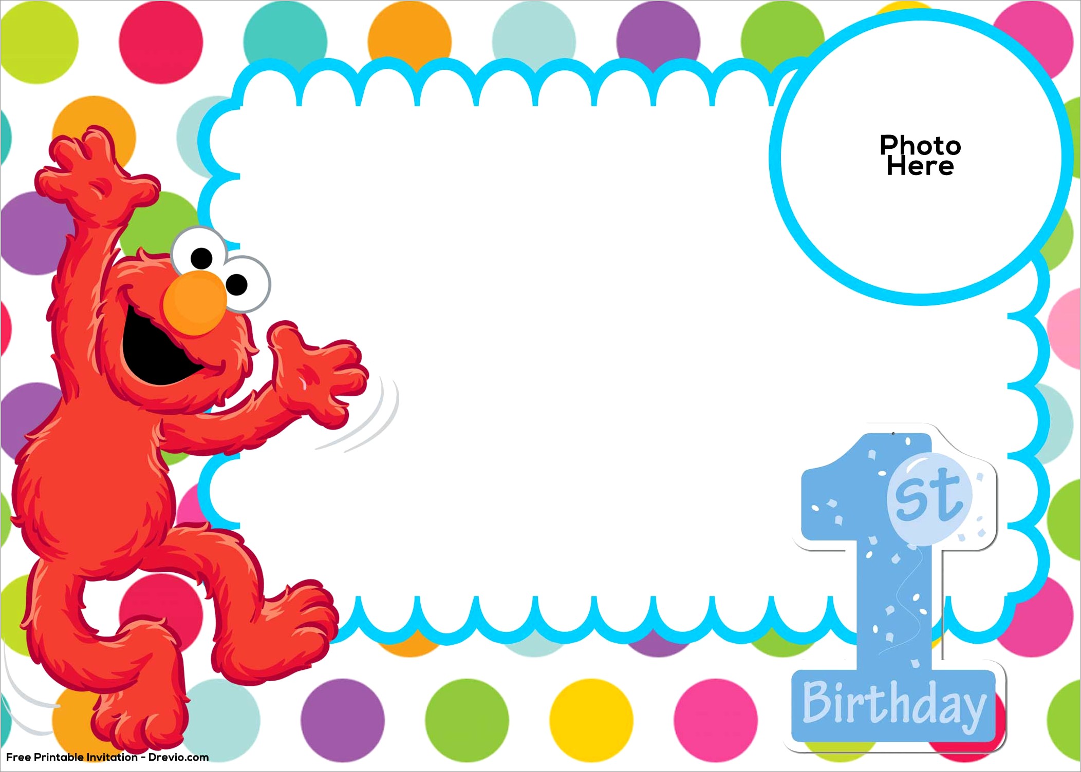 Elmo 1st Birthday Invitations Printable Free