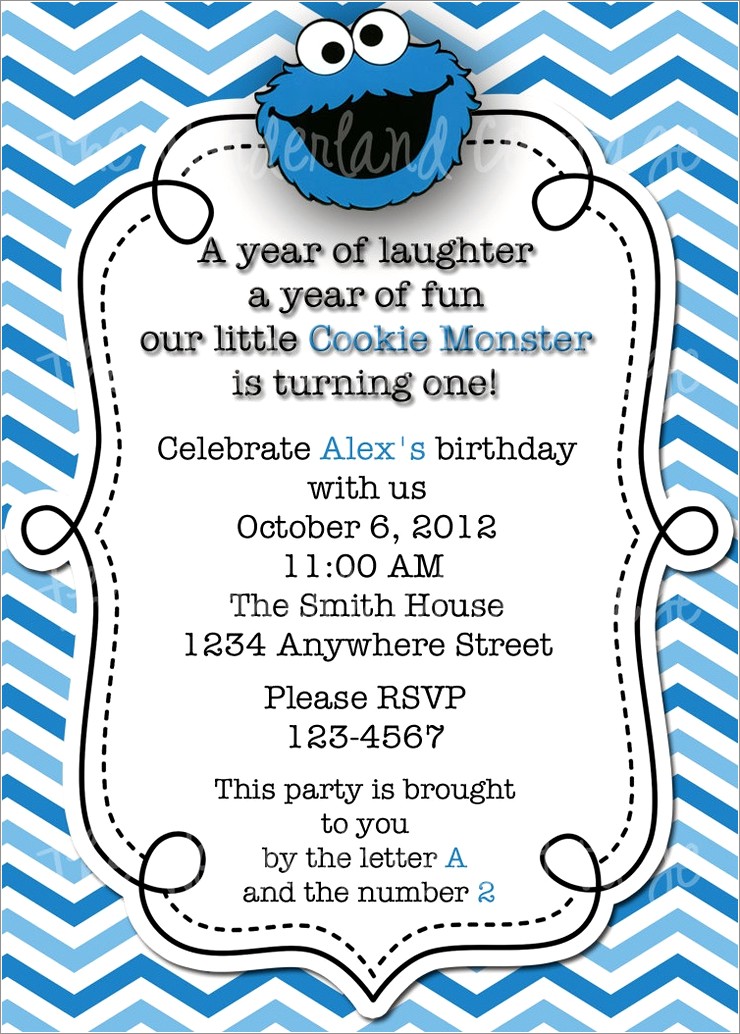 Elmo And Cookie Monster Invitations