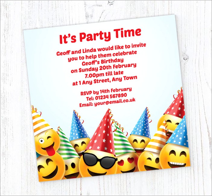 Emoji Birthday Invitations Free Online