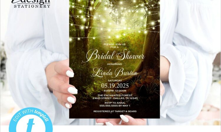 Enchanted Forest Wedding Invitation Template