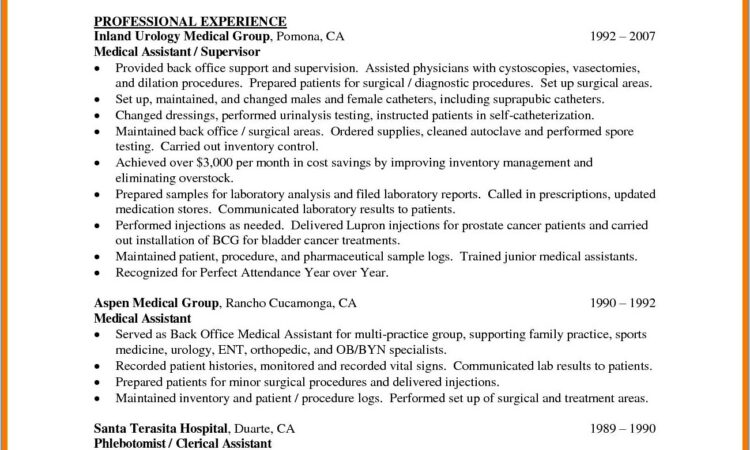 Entry Level Medical Assistant Resume Examples